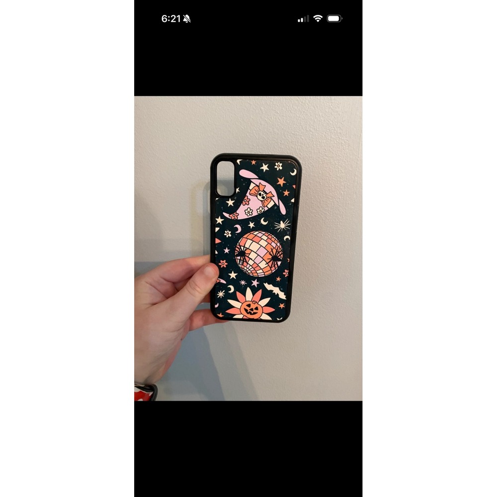 iPhone X XS Case Unisex Black Halloween Celestial Spooky Disco Ball Witch Hat